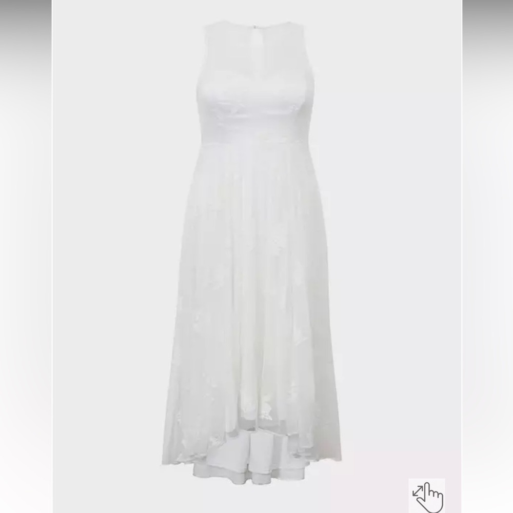 NWT Torrid Special Occasion Ivory Embroidered Hi-Lo
Dress Size 24 Wedding Bridal - Picture 2 of 16